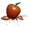 ant with apple